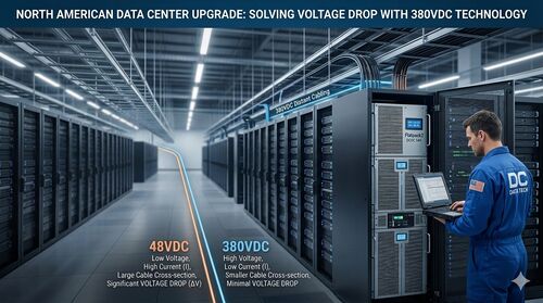 최신 회사 사례 북미 데이터 센터: 380VDC 기술을 통한 장거리 케이블링의 전압 강하 문제 해결