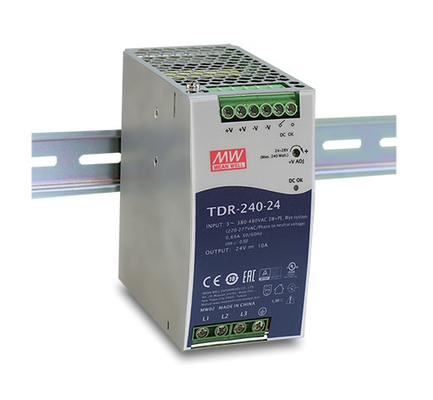 240W 3상 TDR-240-24 산업적 딘 레일은 활동적 PFC에서 설립되었습니다
