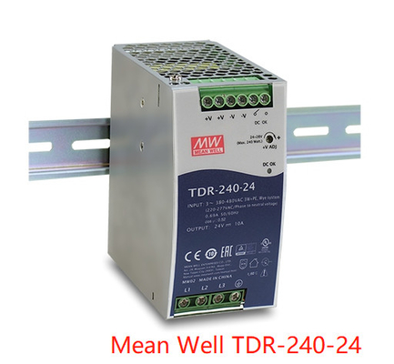 240W 3상 TDR-240-24 산업적 딘 레일은 활동적 PFC에서 설립되었습니다