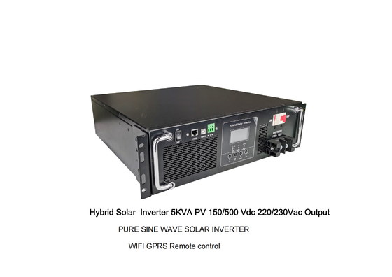랙 마운트 순수 시네 웨어 하이브리드 태양광 인버터 5KW PV 150/500Vdc 220/230Vac 출력 BTS용 Wifi GPRS
