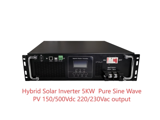랙 마운트 순수 시네 웨어 하이브리드 태양광 인버터 5KW PV 150/500Vdc 220/230Vac 출력 BTS용 Wifi GPRS