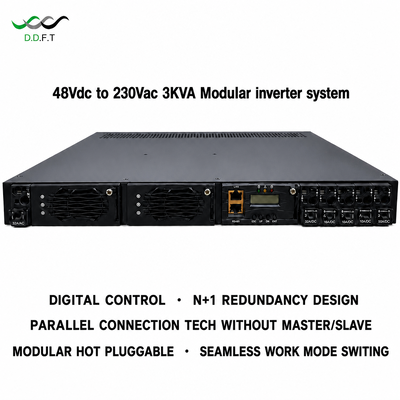 48VDC ~ 220Vac 모듈형 인버터 시스템 N+1 병렬 이중화 0ms 원활한 전송 3KVA 랙 마운트 통신 전원