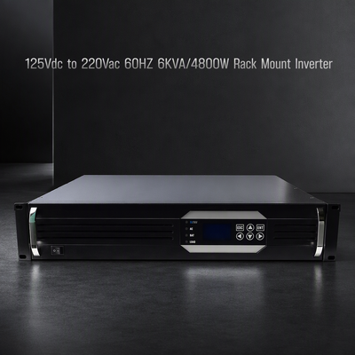 19" 2U 랙 마운트 6KVA 순수 사인파 인버터(125VDC 입력 및 220VAC 출력 서버 UPS 포함)