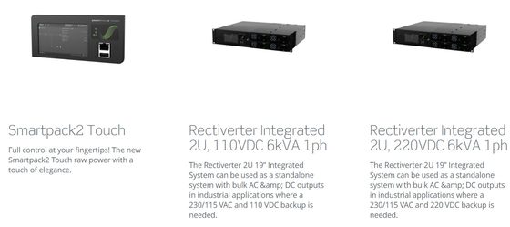 8KW 230Vac 4KW 115Vac 정류기 전원 시스템 48Vdc 통합 2U 6kVA 1ph(CIOR0402.XXX)